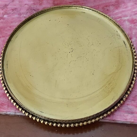 Vtg Apollo Gold Tone Metal Filigree Jewelry Box with Glass Top with Design - Picture 8 of 16
